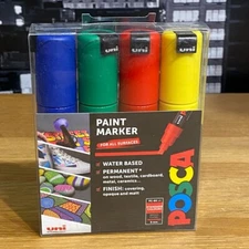 2 x Uni Posca Paint Marker Pens 8mm Broad Chisel Standard & Mono Colours PC-8K