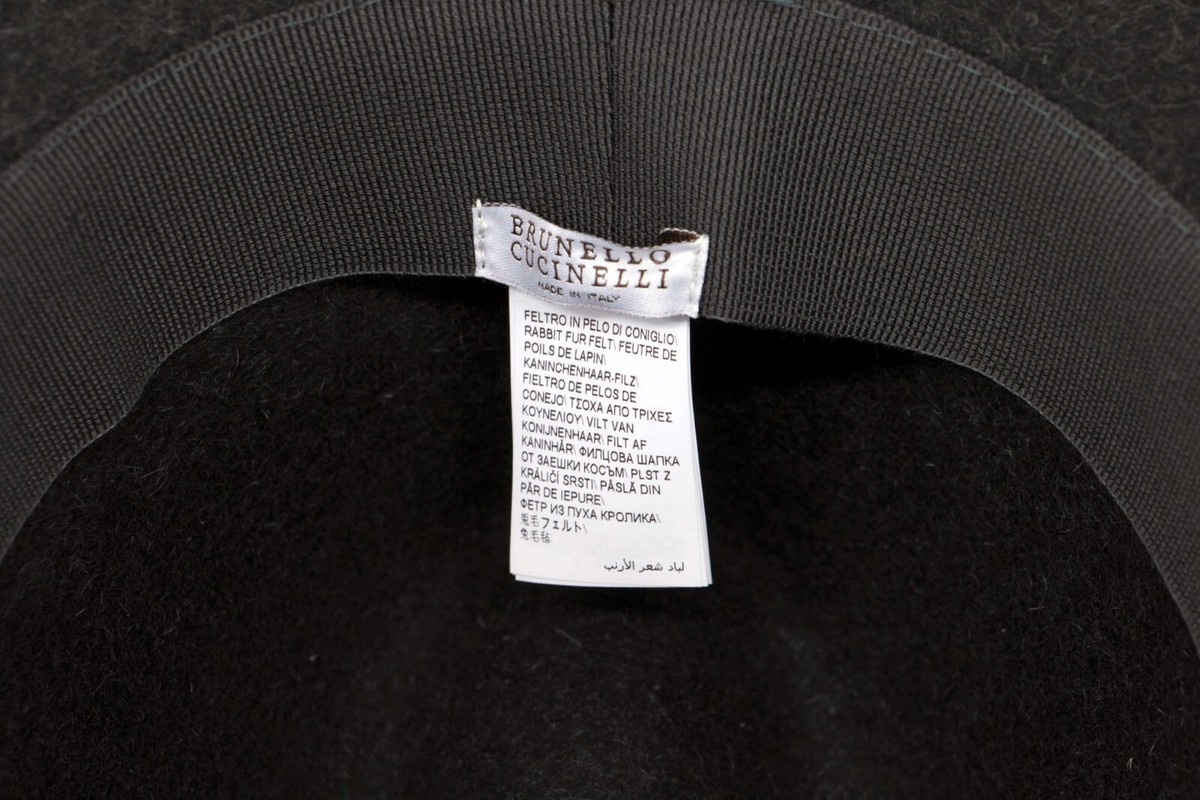 Brunello Cucinelli NWT Fedora/Hat with Leather Band and Beads. 100% Rabbit Fur NWT $1895 Brunello Cucinelli Women 100% Rabit Fur Fedora Hat  main image 2