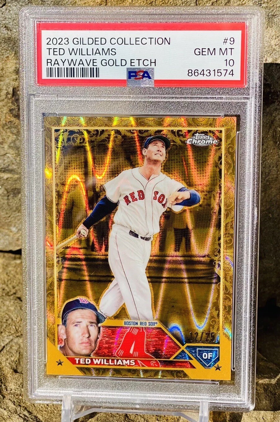 Ted Williams Gold RayWave /25 PSA 10 2023 Topps Gilded Collection POP 2