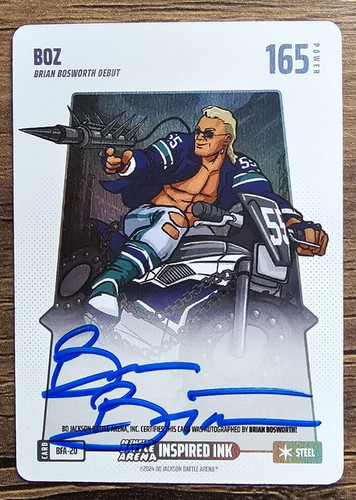 Bo Jackson Battle Arena Brian Bosworth BOZ On-Card Auto Steel Power 165 #BFA-20