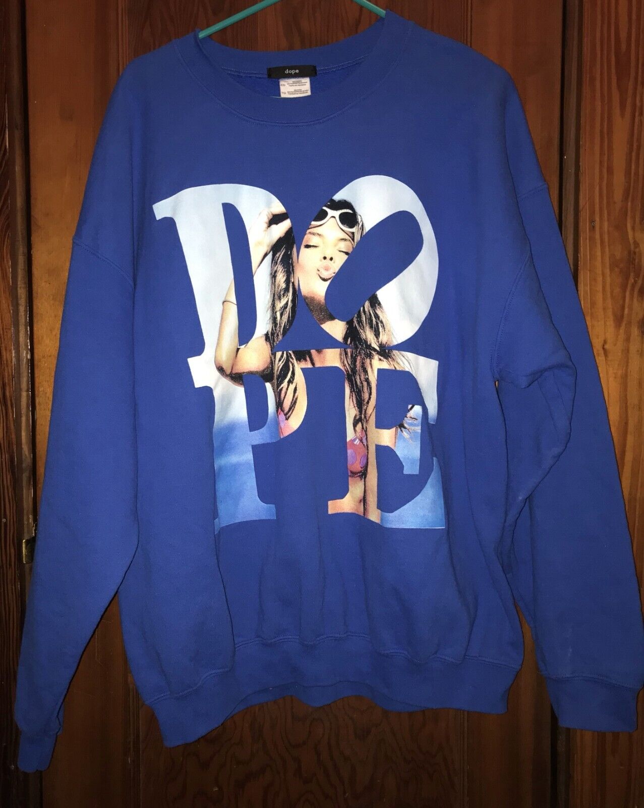 Dope Brand D-O-P-E Spellout Sweatshirt Rare! Full… - image 2