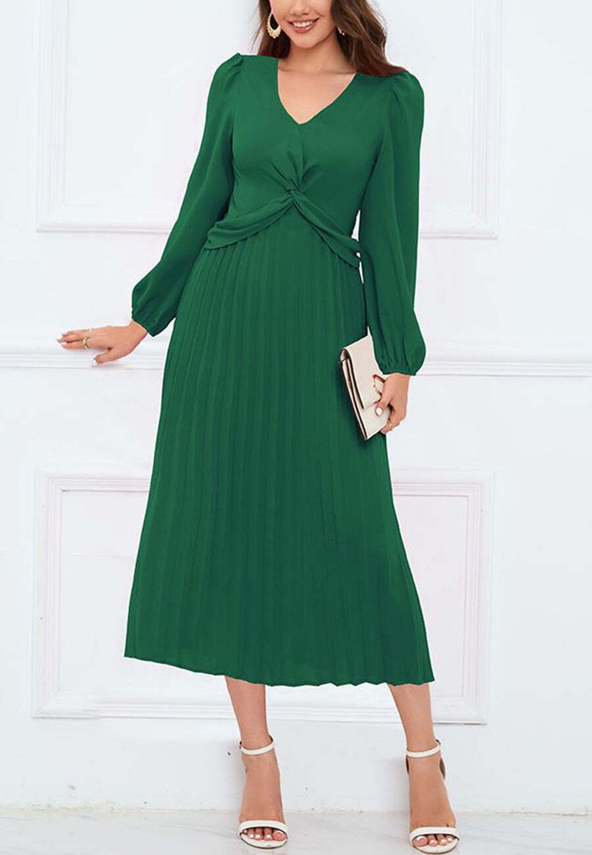strapless open back dress Leila Twist Front Pleated Mini Dress main image 1