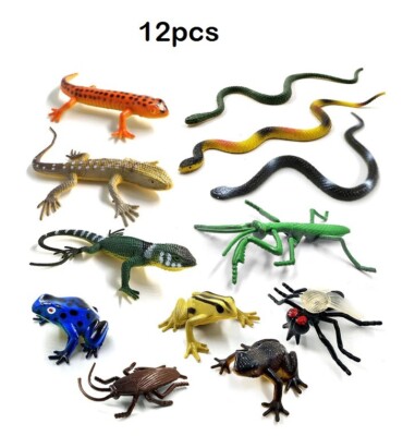 12pcs Snake Lizard Ant Animal Toy PVC Action Figure Kids Toys Party Gifts