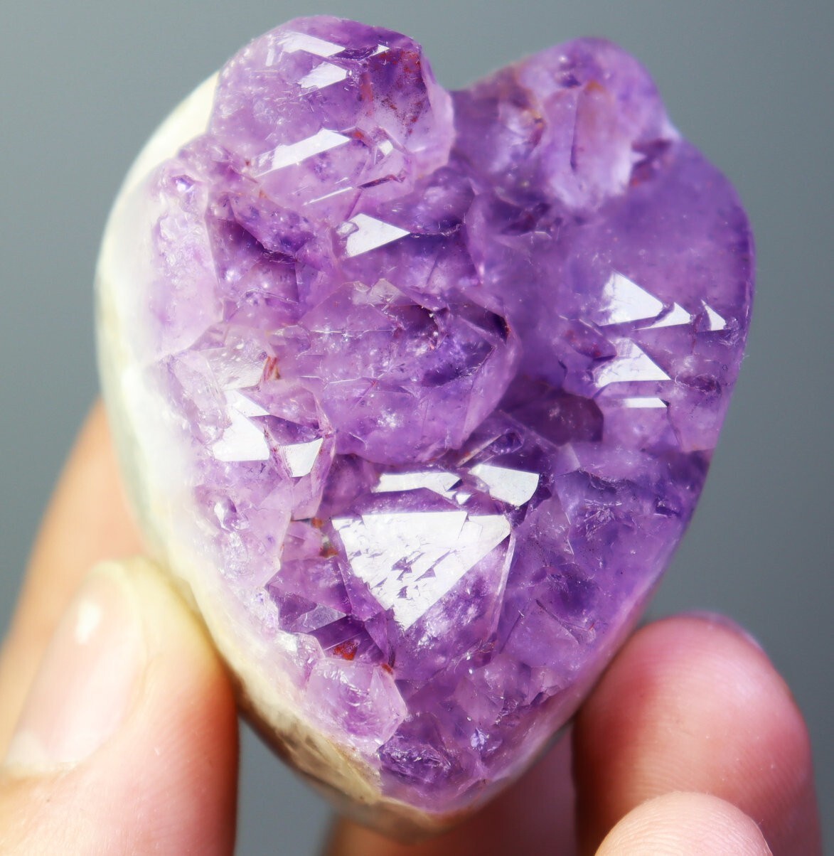 Natural Amethyst Heart - Shaped Quartz Crystal Cluster Stone Mineral Specimen