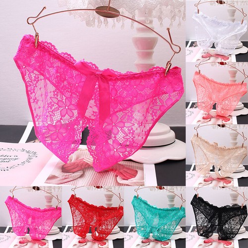 Women Sex Lace Crotchle Thong G-string Panties Lingerie Underwear T-back Brief🔥 - Picture 2 of 19