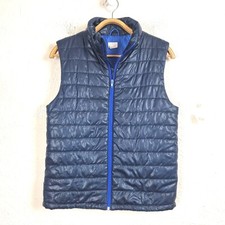 H M Kids Puffer Vest Jacket Size 13/14 Navy Blue Sleeveless Zip Front