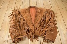 Vintage 1970s Brown Suede Fringe Leather Jacket
