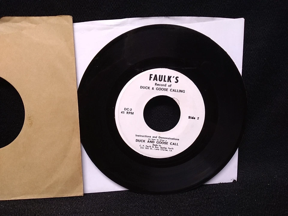 C.F. Faulk & Son Faulk's Instructional Record Of Duck & Goose Calling 45 RPM DC1 - Image 3 of 4
