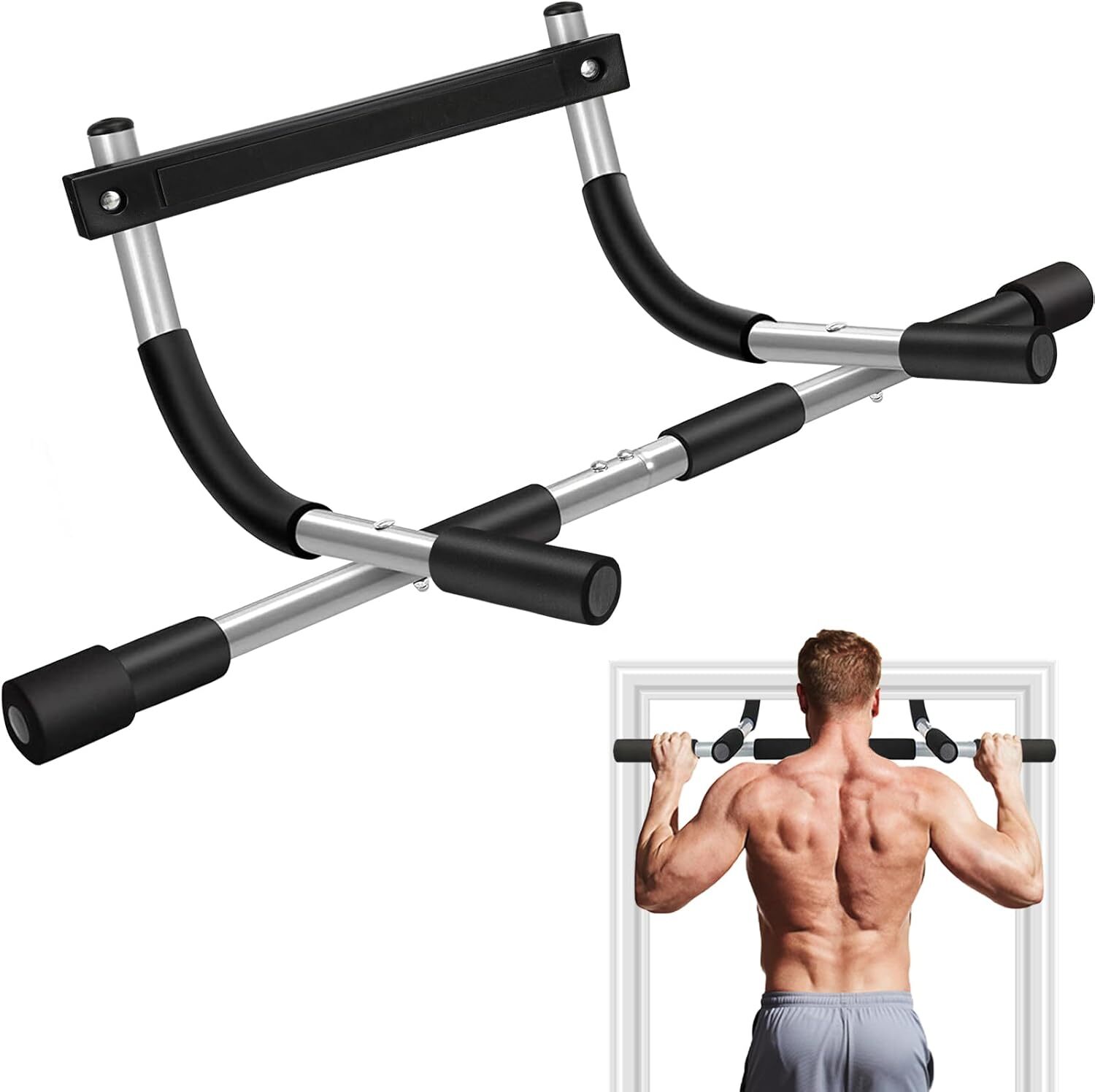 Pull Up Bar for Doorway, Upgrade Chin up Doorway Without Silver