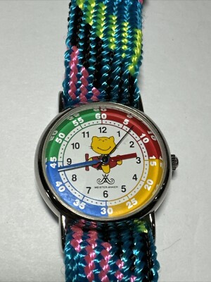 MEISTER ANKER Watch Cartoon Cat On Red/Yellow Airplane Works Great Condition