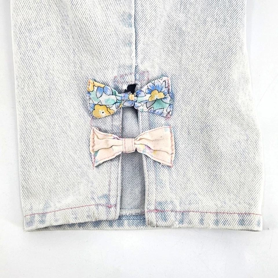 Pantalones Cortos Jean LA Joe Años 80 De Colección Para Mujer Grandes Azul Ácido Denim Tiro Alto Pierna Barril Foto 3 de 4