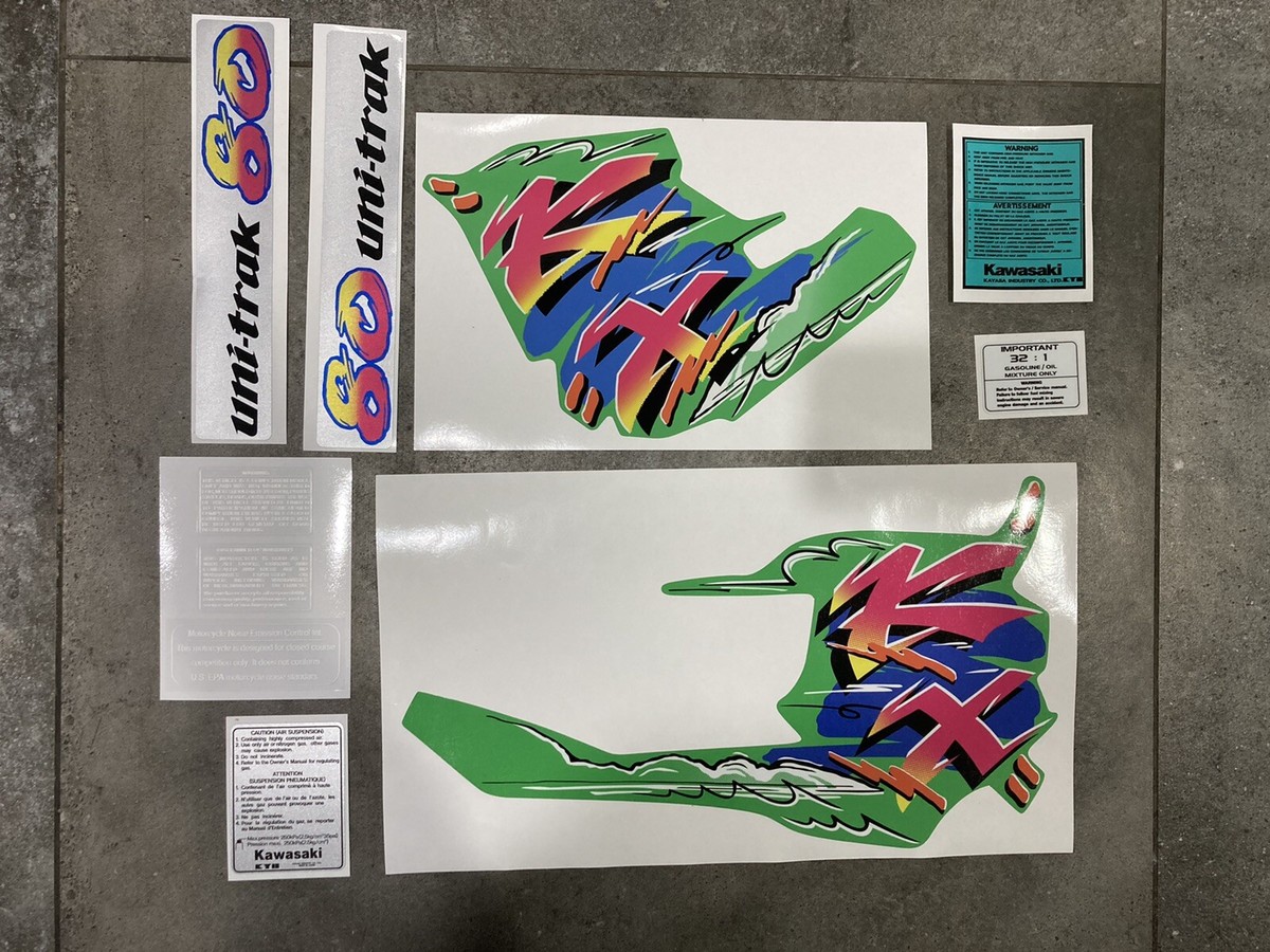 kawasaki KX80 1993 Reproduction Decal Set / Sticker Kit / Graphics