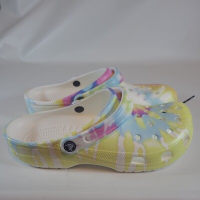 NWT Crocs Classic Tie Dye Graphic Clog Mens size 12 SUPER NICE! CROCS Classic Unisex Tie Dye Rainbow Clogs PRIDE Graphic  main image 2