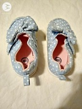 Size 4 Wonder Nation Blue with White Polka Dot Slip-on Shoes