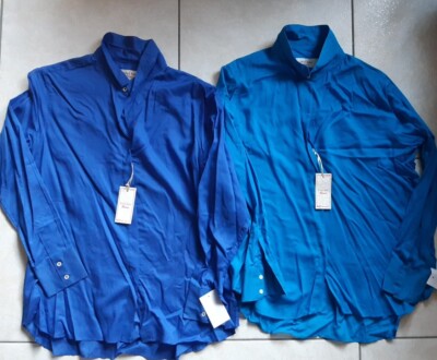 2 Blusen The Savile Row Company Gr. 14 (40 42) Blau & Türkis / Neu mit Etikett 