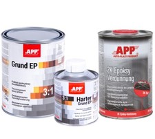 Epoxy Grundierung 3:1 2K Primer F&uuml;ller Epoxidharz 1,2Kg + EP Verd&uuml;nner 1L APP