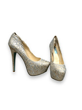 Blue by Betsey Johnson Champagne Rhinestone Platform Pumps