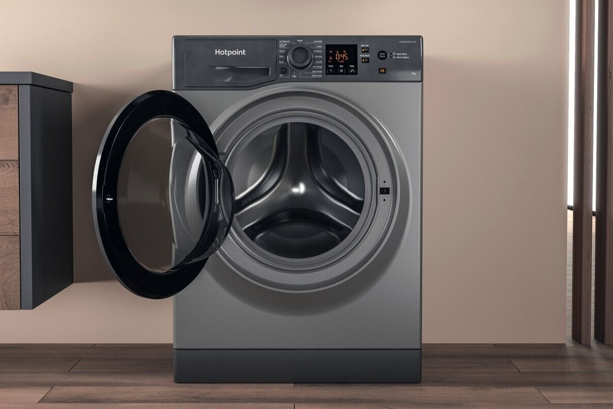 Hotpoint NSWM864CGGUKN Super Silent Washing Machine 8kg, 1600 Spin, LED