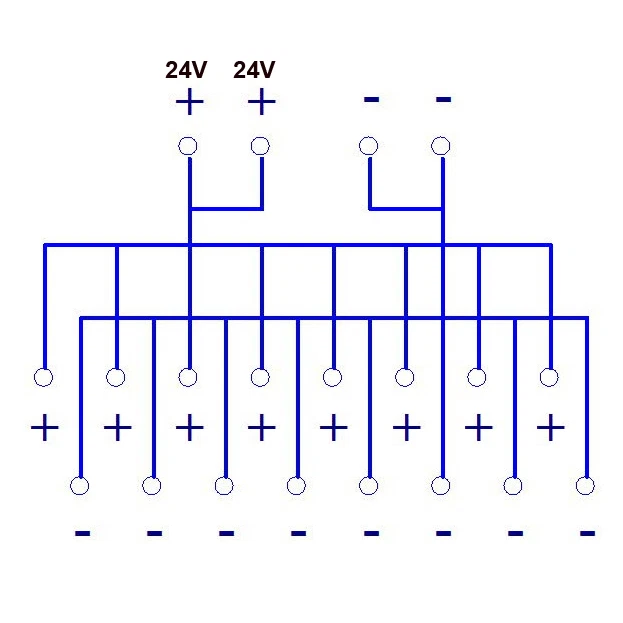 Power Cable Distribution Splitter Terminal Blocks Breakout Board DIN Rail DC 24V - Image 3 of 4