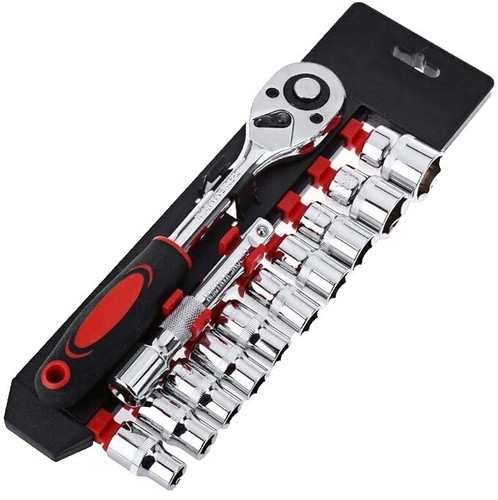 WORKPRO 70-Piece 1/4" Drive Socket Set With Quick-Release Ratchet - SAE, Silver