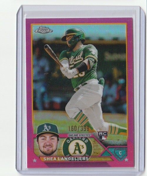 2023 Topps Chrome Shea Langeliers Magenta RC 160/399 #175 Oakland Athletics