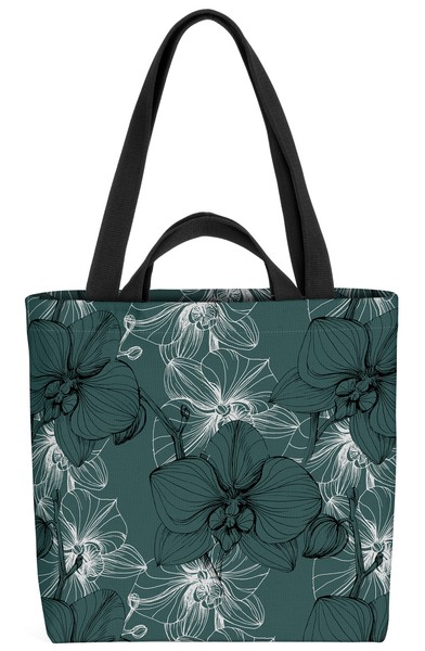 Grafische Orchideen Muster Tasche Orchidee Blumen GeblüMt Blumenmuster Blumendr-image