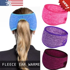 Women’s Ponytail Headband Ear Warmer Head Wrap Yoga Hair Band Running Sweatband