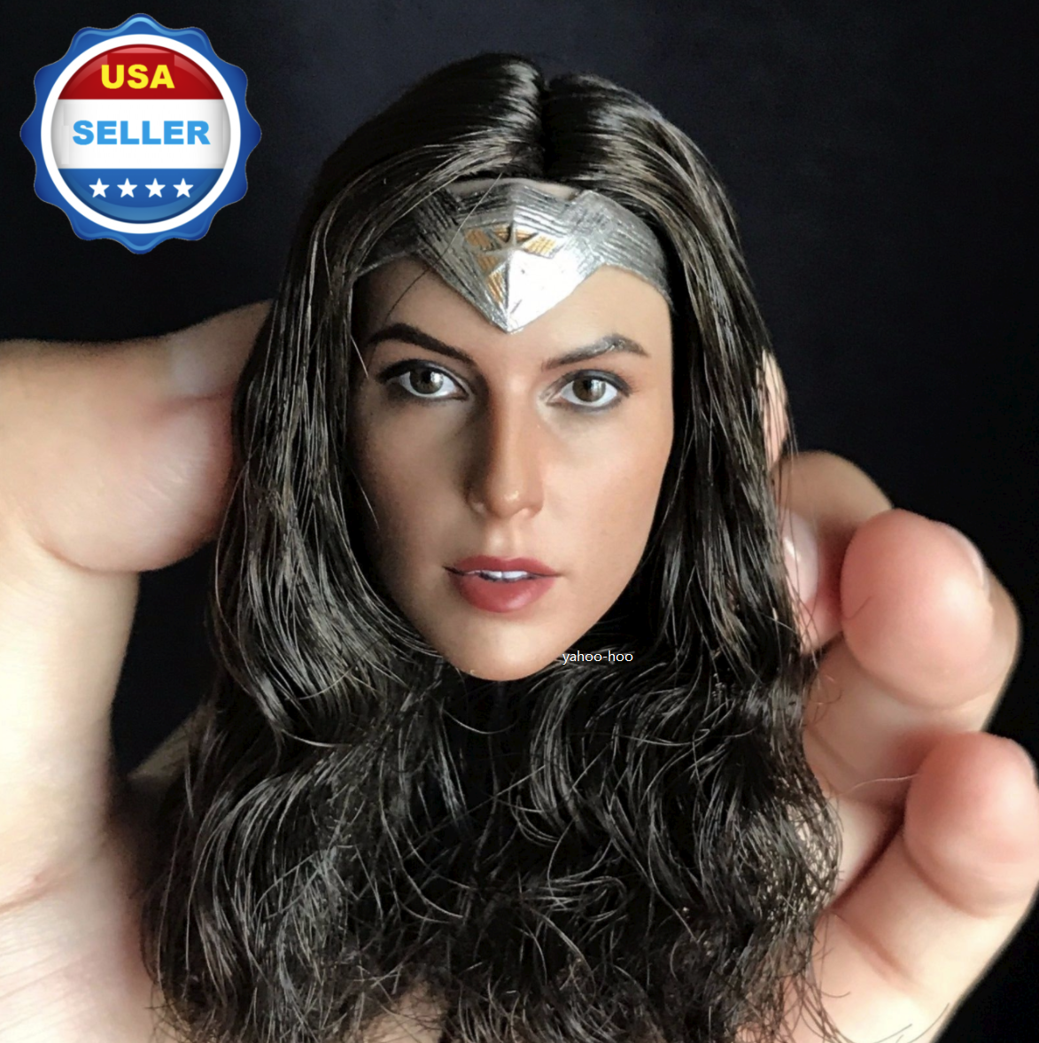 ワンダーウーマン　ガルガドット　1/12カスタムヘッド 1/12 Painted Wonder Woman Gal Gadot Head Carved Fit 6'' Action