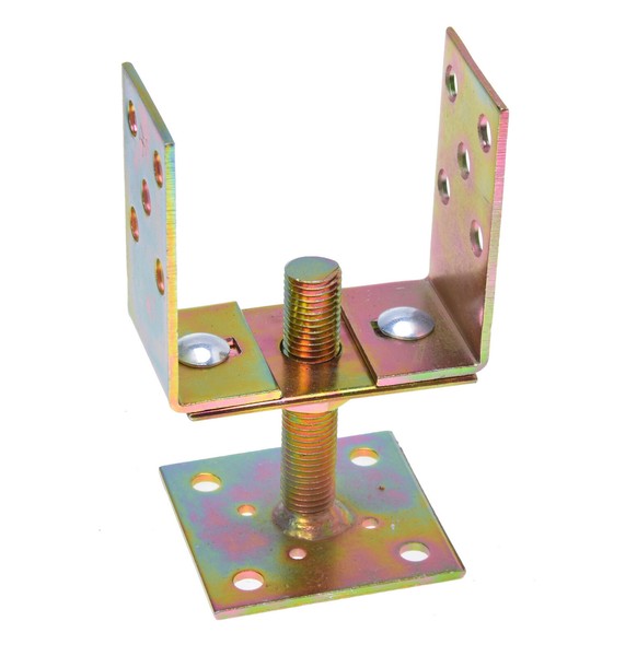 Aqbau® U-PfostenträGer Verstellbar 0 - 160 Mm Zum Aufschrauben HöHenverstellbar-image