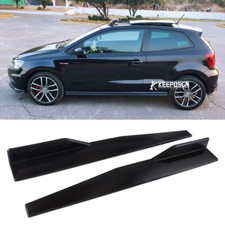Gloss Side Skirt Panel Spoiler Splitter Rocker Lip For VW Polo MK7 MK6 MK5 GTI