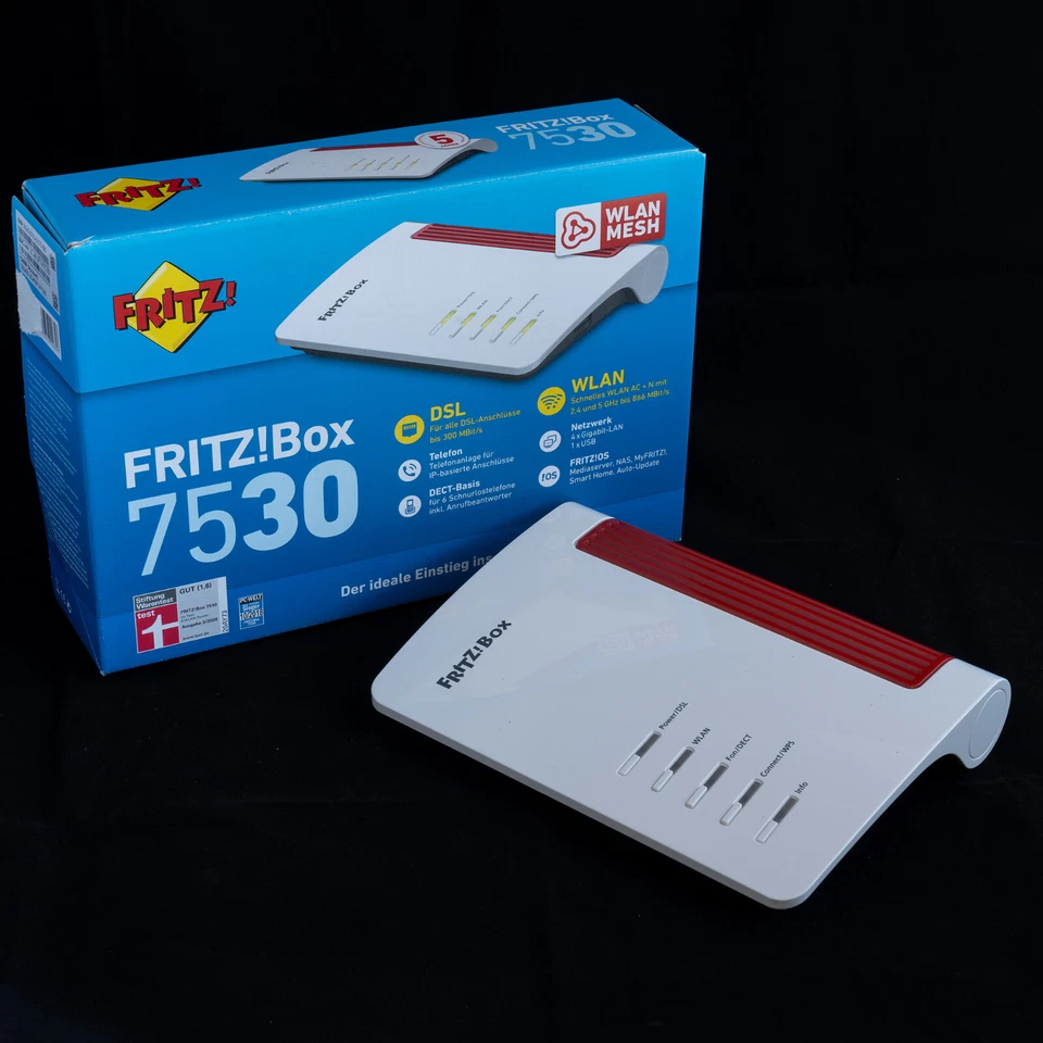 AVM FRITZ!Box 7530 Dual Band WLAN Router mit Integriertes VDSL Modem (20002839)