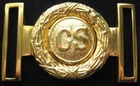 Civil War Sword Belt Buckle Confederate - CSA -Officer's Gold Plated