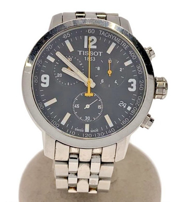 TISSOT PRC 200 Chronograph T055417A Men's Quartz Watch Black/Silver