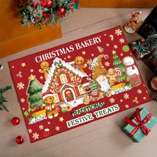 Christmas Rugs 2 x 3 Feet Christmas Kitchen Bathroom Rugs Non-Slip Washable F...