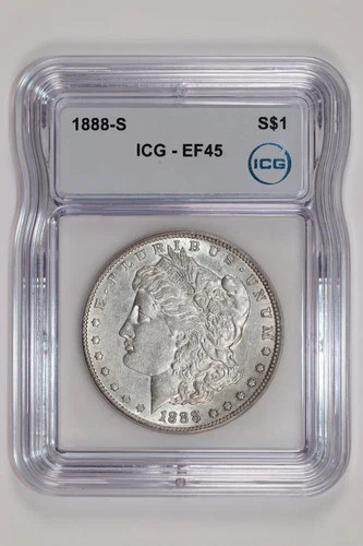 1888-S MORGAN DOLLAR ICG XF45