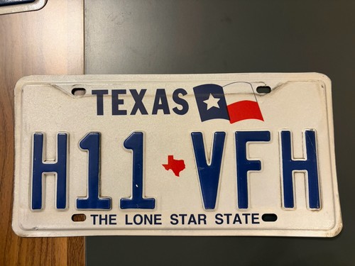 Targa TEXAS Bandiera Rossa Bianca Blu Solitaria *STR* Stato No Adesivi - Foto 2 di 6
