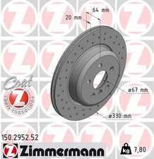1x ZIMMERMANN 150.2952.52 Bremsscheibe f�r BMW