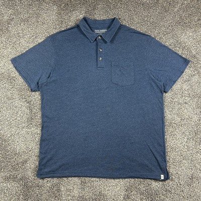 Fair Harbor Polo Shirt Mens 2XL XXL Blueish Grey Short Sleeve Pocket Comfort
