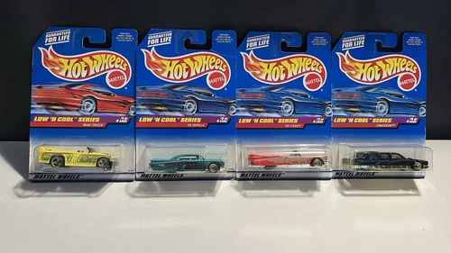Vintage 1997 Hot Wheels Complete Set of 4 Low 'N Cool Series