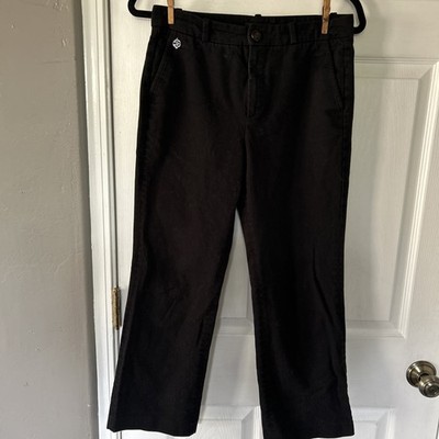 Massimo Dutti Women's US Size 6 ( 27X24) Black Twill Crop Pants