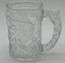 McDonald's Batman Forever Glass Mug Cup Embossed Batman Vintage 1995