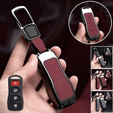 Funda para llave de coche de cuero de aleación de zinc para Nissan 350Z Titan Armada Quest Murano