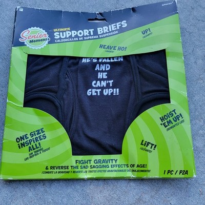 Senior Moments Ultimate Support Briefs One Size Funny Gag Gift Underwear Joke