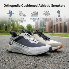 Wide Walking Trail Running Shoes Men Lightweight Cushioned Arch Support