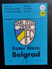 Carl Zeiss Jena - Roter Stern Belgrad 1979/80 EC III UEFA Cup DDR Programmheft