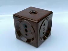 klein W&uuml;rfel Steckdose Mehrfach Verteiler Dose Bakelit ohne Schuko alt retro