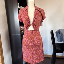 FREE PEOPLE MARSAILLE'S  WOMEN'S MINI DRESS RUST COMBO S NWT
