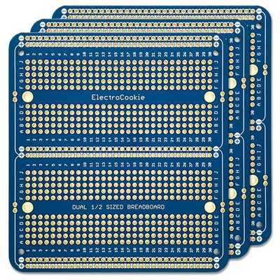 ElectroCookie Solderable Breadboard PCB Double Column Board for 1.Blue 