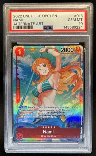 2022 One Piece Romance Dawn Nami Alternate Art Rare #OP01-016 PSA 10 GEM MINT