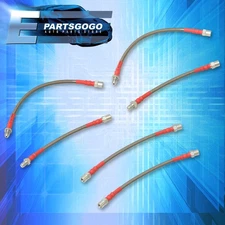 For 84-91 3-Series E30 Front Rear S/S Braided Hose Oil Brake Lines Cable Silver